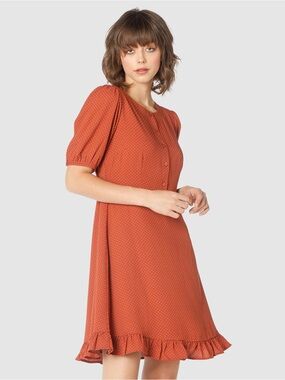 Princess Highway | Rust Polka Dot Dress | XS/S or AU 6